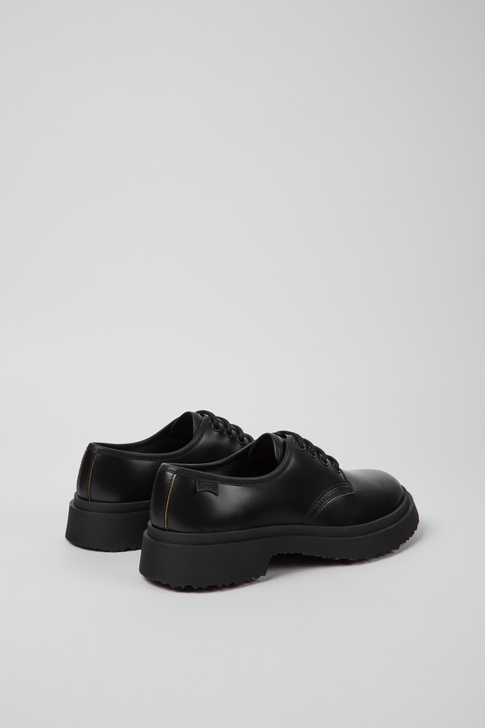 Back view of Walden Black leather lace-up shoes for women