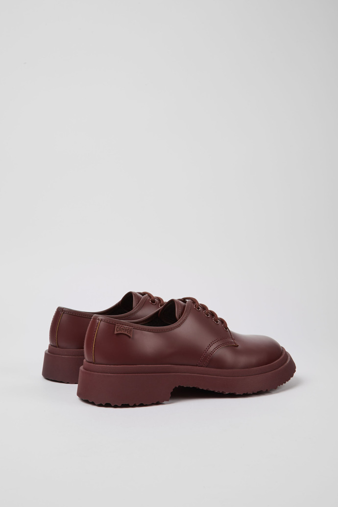 Back view of Walden Burgundy leather lace-up shoes for women