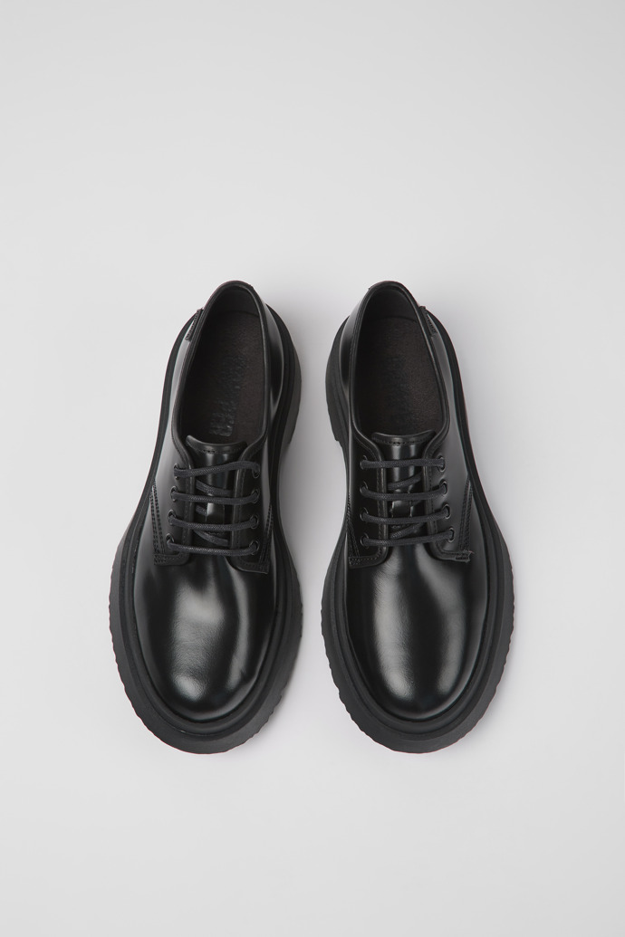 Overhead view of Walden Black leather shoes for women