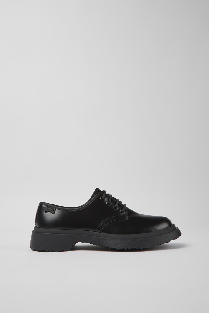 Image of Side view of Walden Black leather shoes for women