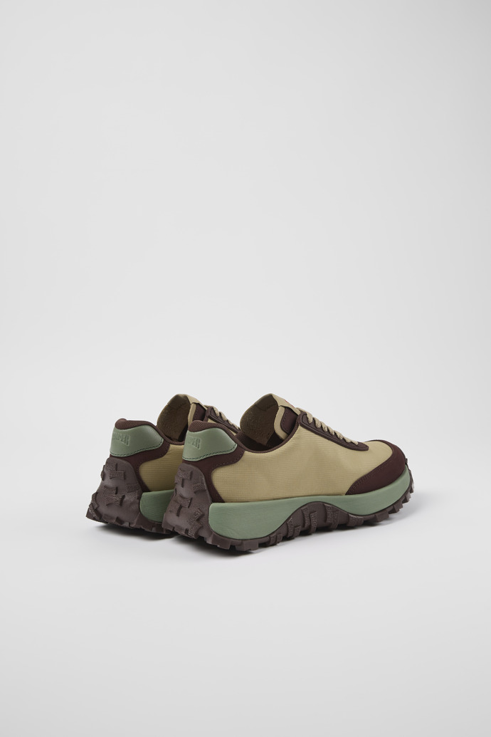 Back view of Drift Trail VIBRAM Beige recycled PET and nubuck sneakers for women