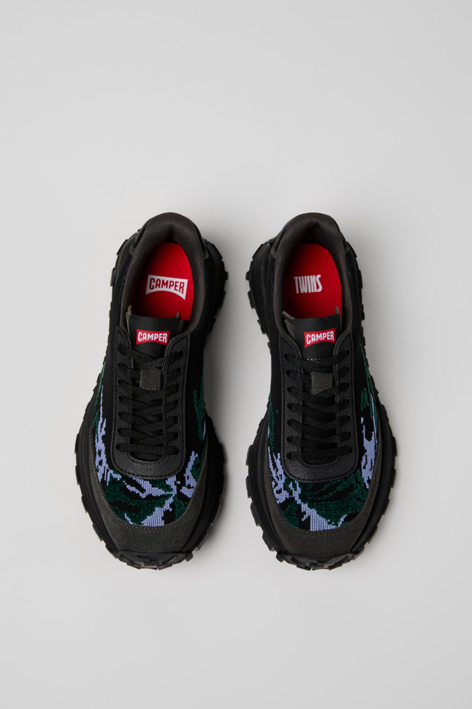 Overhead view of Twins Multicolor Recycled PET and Leather Sneakers for Women.