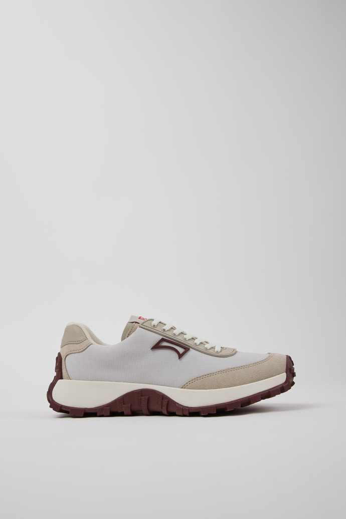 Side view of Drift Trail Gray Textile and Leather Nubuck Sneakers for Women.