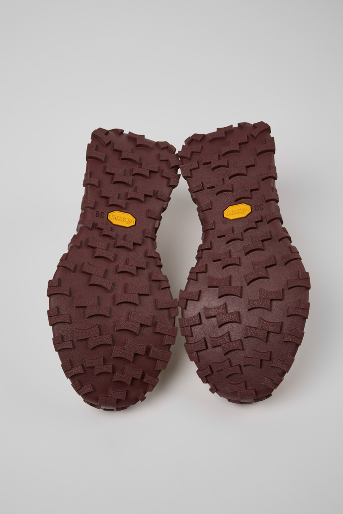 The soles of Drift Trail Gray Textile and Leather Nubuck Sneakers for Women.