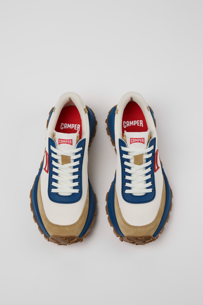 Overhead view of Drift Trail Multicolor Textile and Nubuck Leather Sneakers for Women.