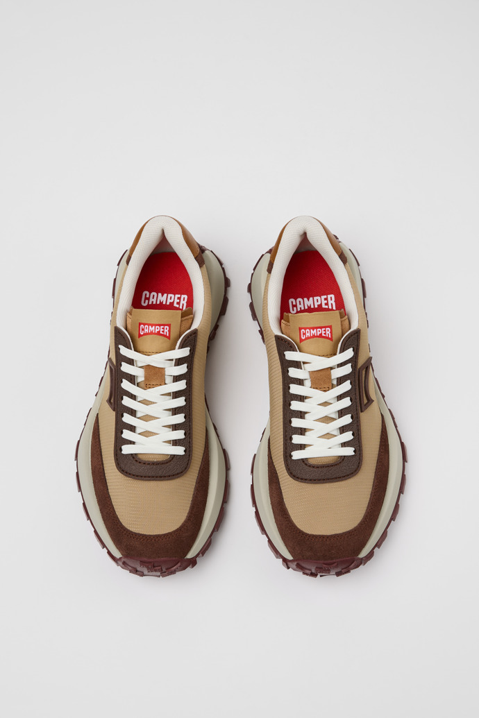 Drift Trail Braune Sneaker aus Textil und Nubukleder für Damen.