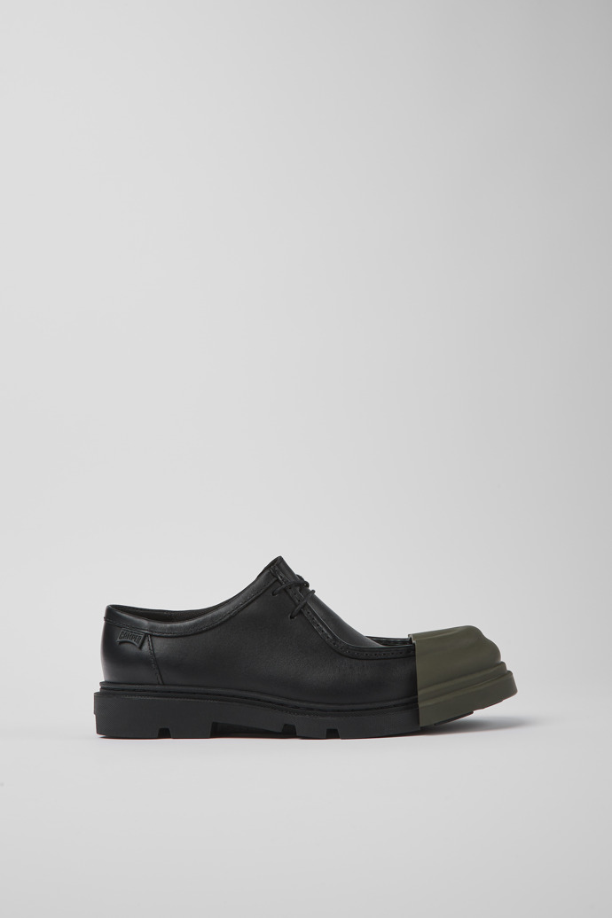 Side view of Junction Black responsibly raised leather shoes for women