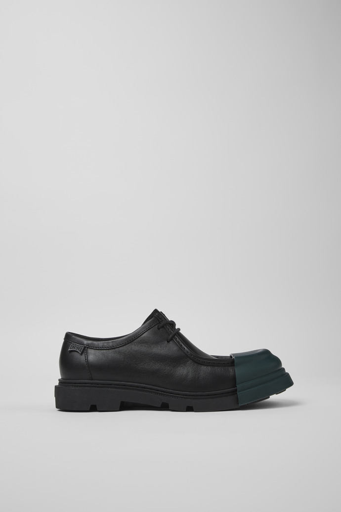 Side view of Junction Black leather shoes for women