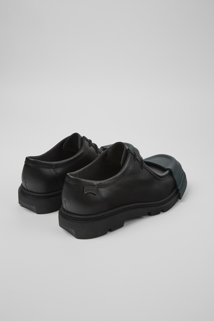 Back view of Junction Black leather shoes for women