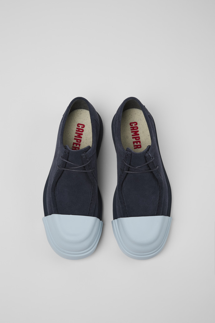 Overhead view of Junction Blue nubuck shoes for women