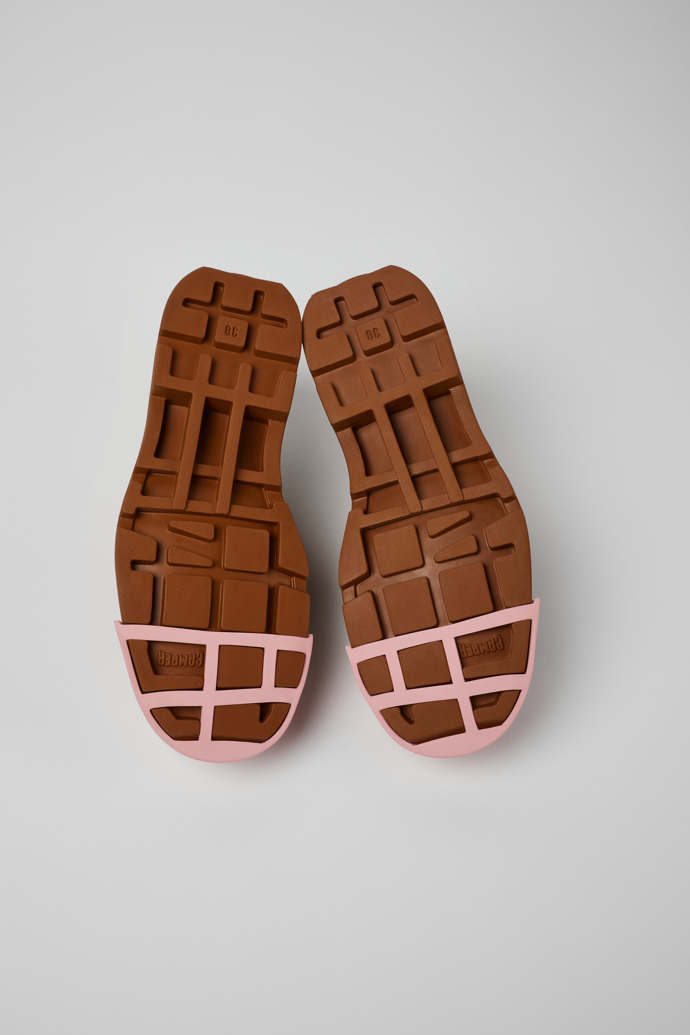 The soles of Junction Brown Nubuck Shoes for Women.