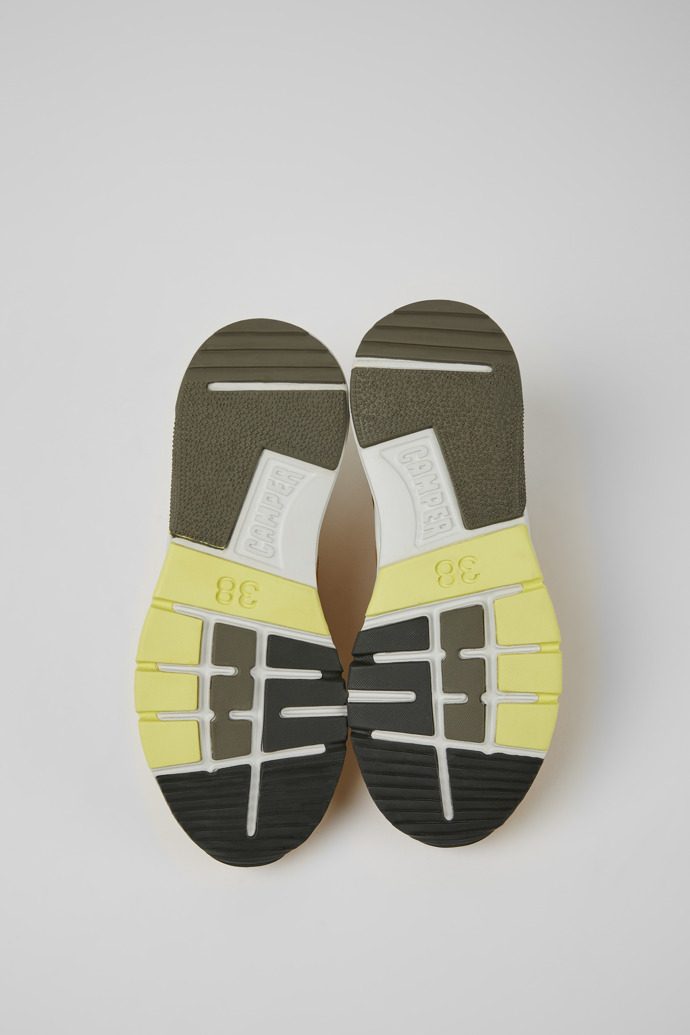 The soles of Drift Yellow textile and leather sneakers for women