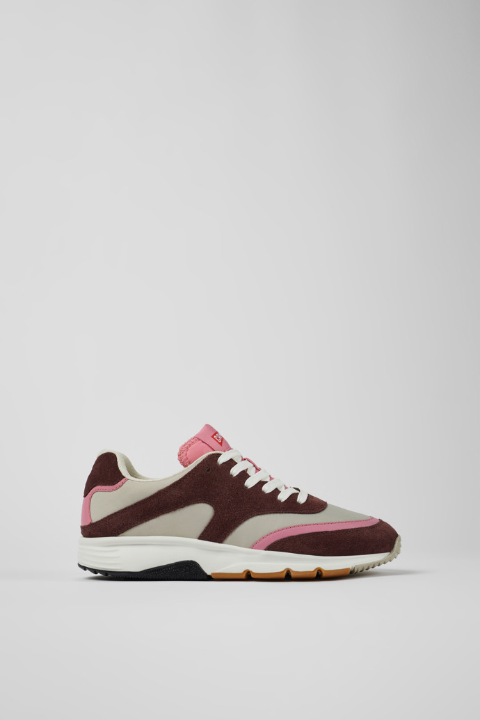 Image of Side view of Drift Multicolored textile and nubuck sneakers for women