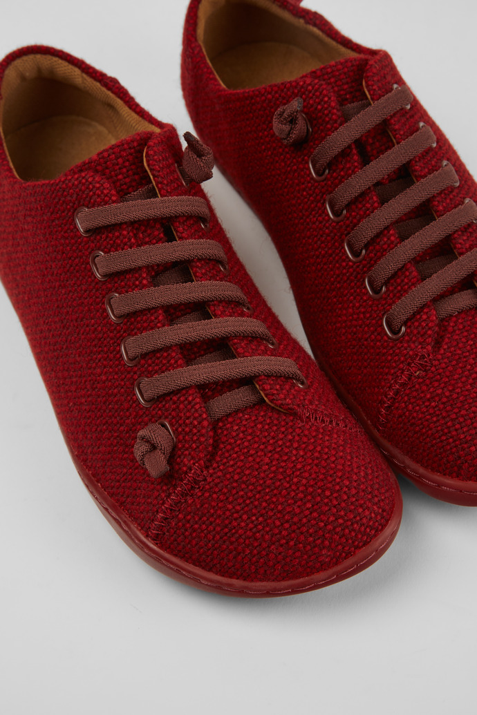 Close-up view of Peu Burgundy wool and viscose shoes for women