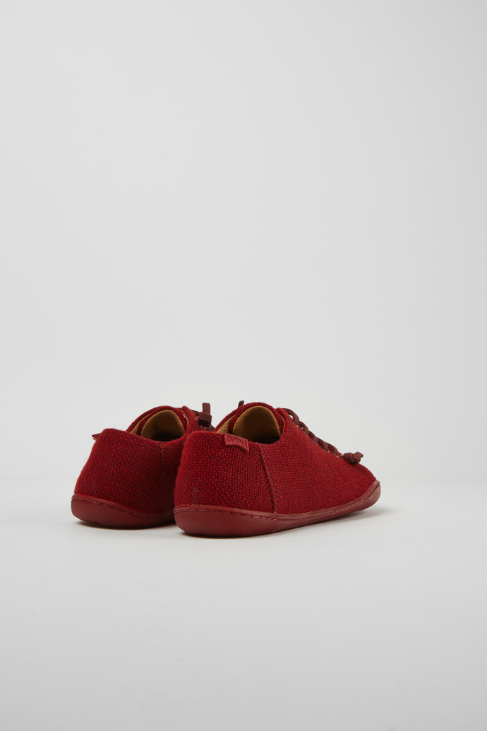 Back view of Peu Burgundy wool and viscose shoes for women