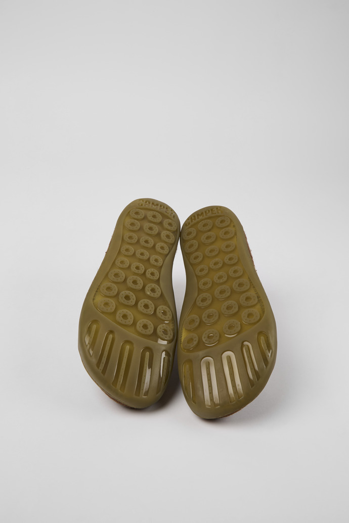 The soles of Peu Orange textile shoes for women