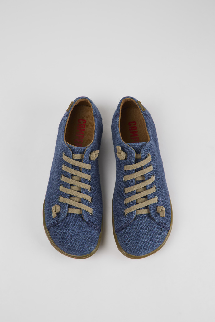 Overhead view of Peu Blue textile shoes for women