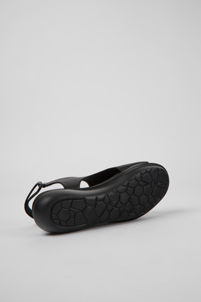 The soles of Balloon Black leather sandals for women