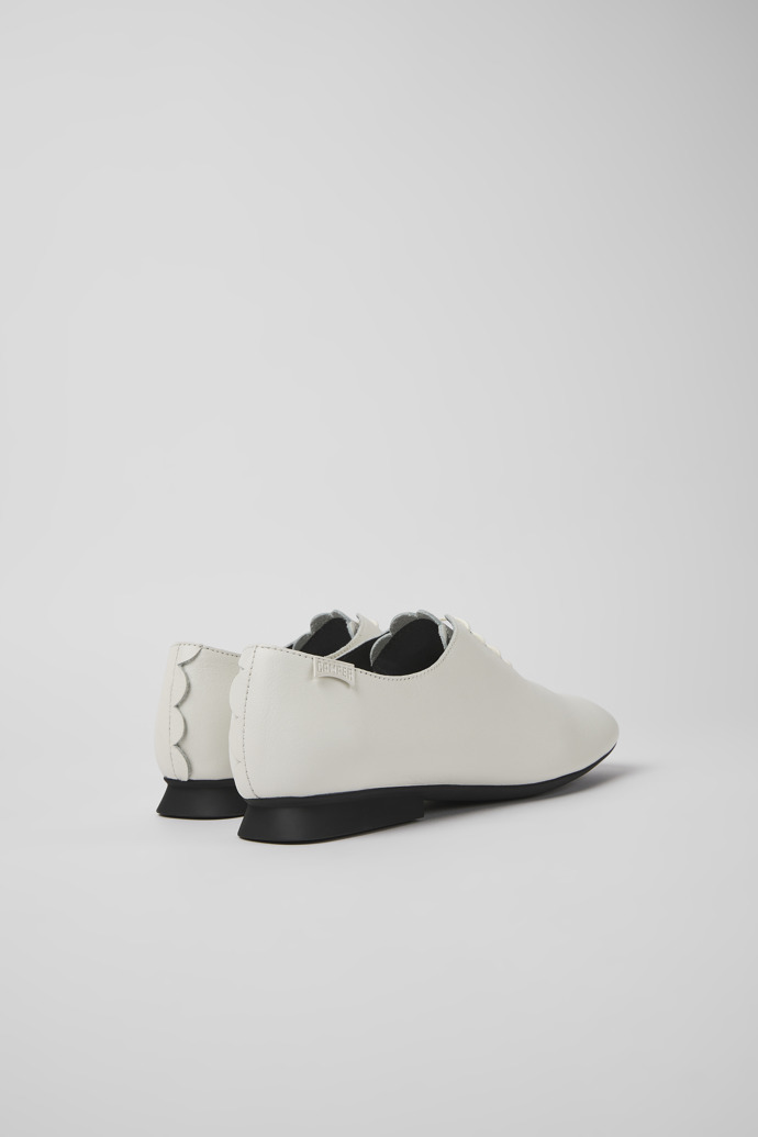 Back view of Casi Myra White leather shoes for women
