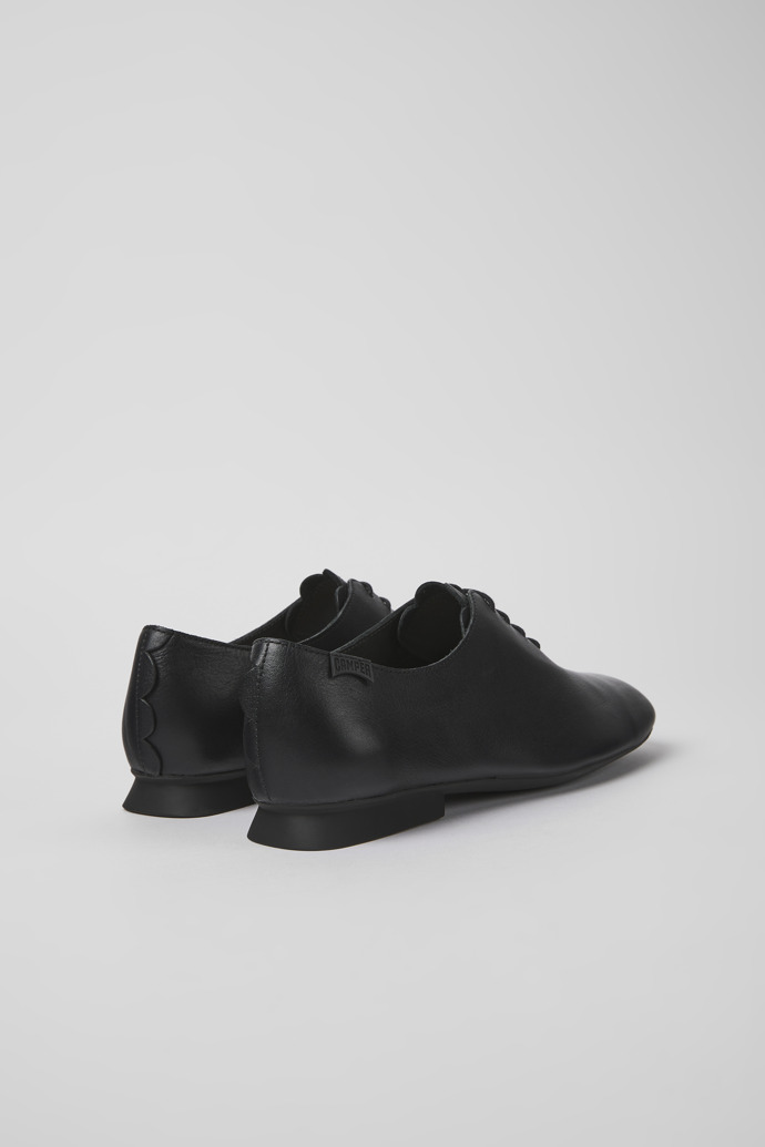 Back view of Casi Myra Black leather shoes for women