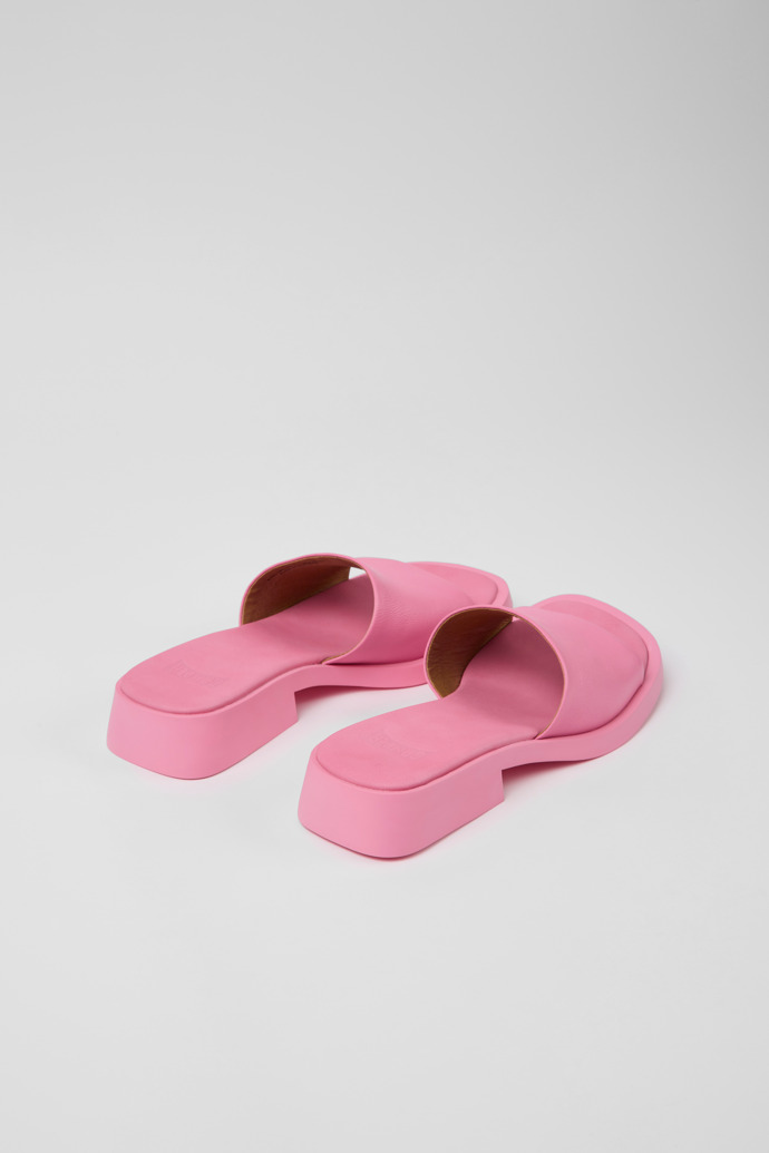 Back view of Dana Pink leather sandals for women
