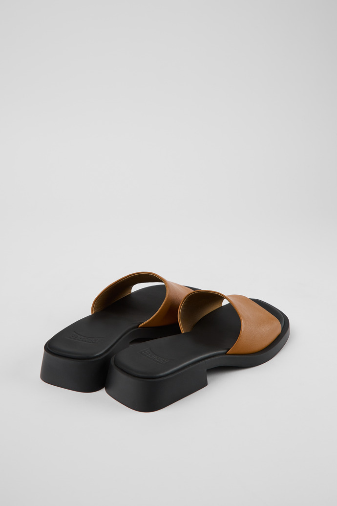 Back view of Dana Brown leather sandals for women