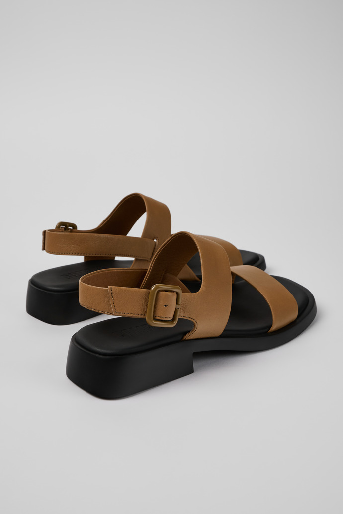 Back view of Dana Brown Leather 2-Strap Sandal for Women