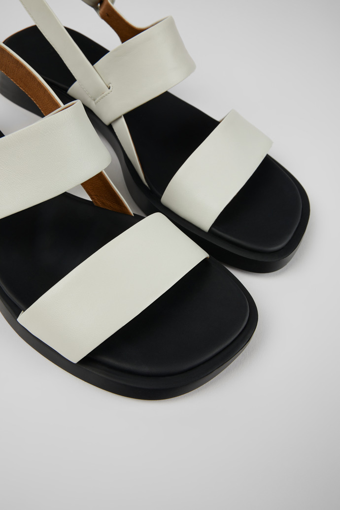 Close-up view of Dana White Leather 2-Strap Sandal for Women