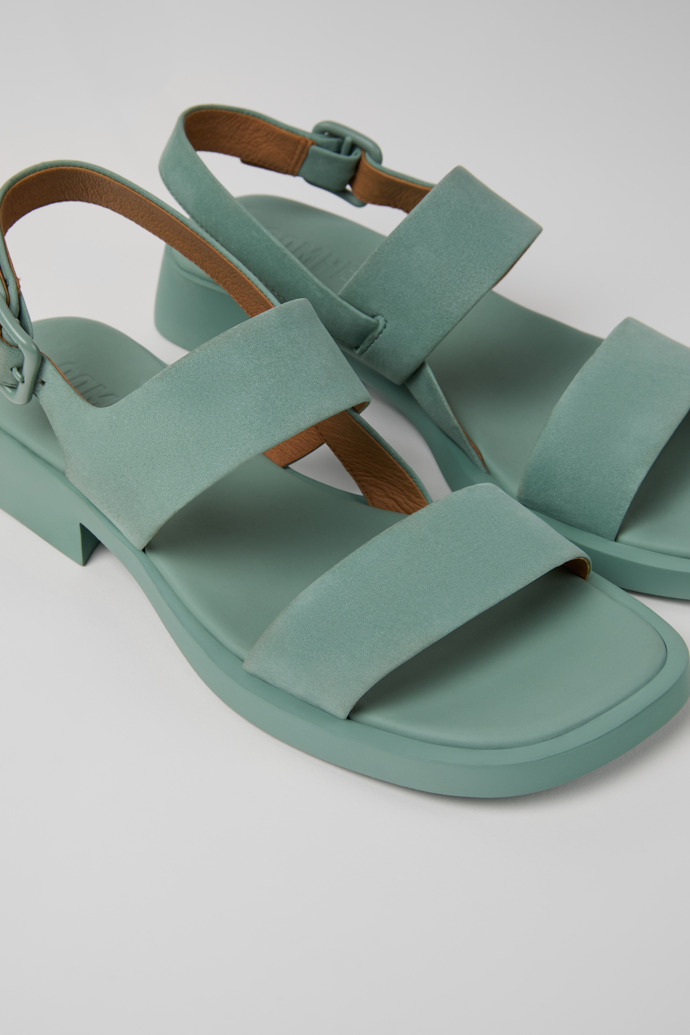 Close-up view of Dana Green Nubuck Sandals for Women.