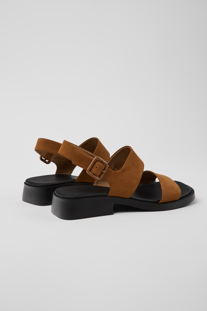 Back view of Dana Brown Nubuck Sandals for Women.