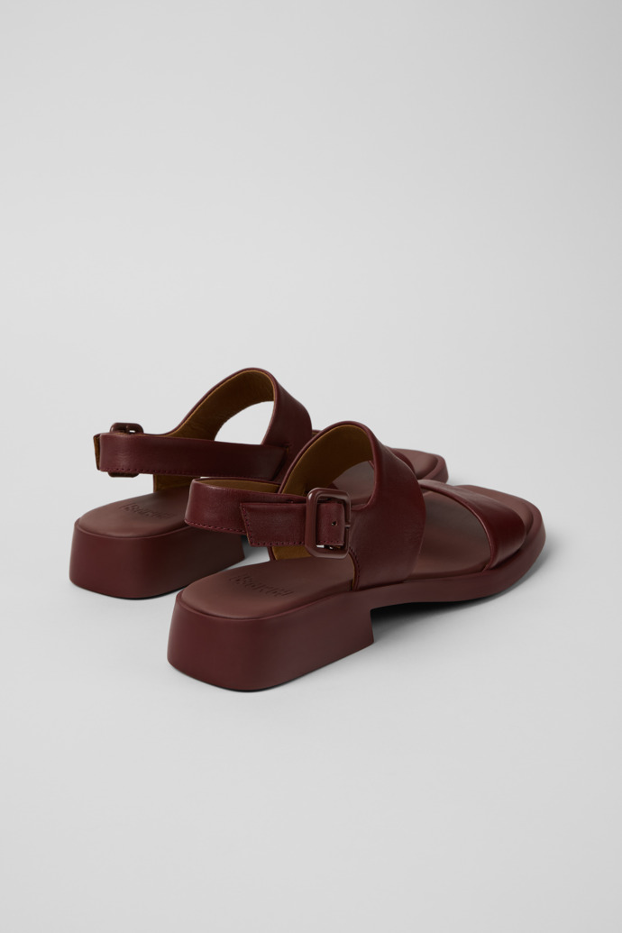 Back view of Dana Burgundy Leather Sandals for Women.