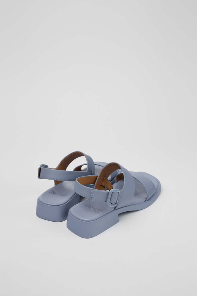 Back view of Dana Blue Leather Sandals for Women.