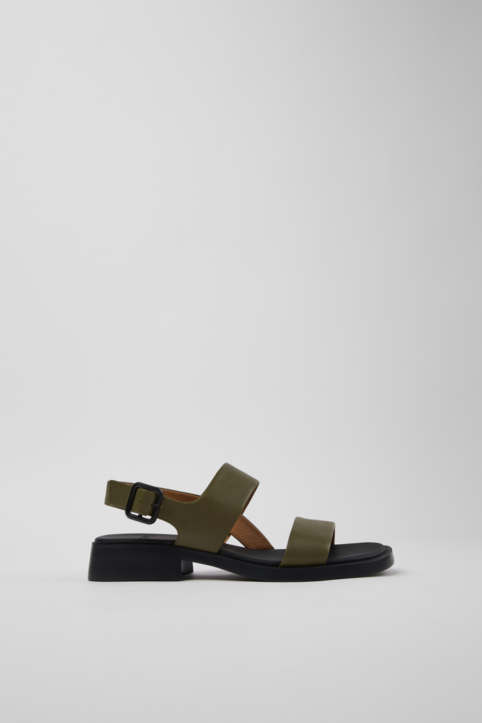 Dana Sandalias de piel verde para mujer.