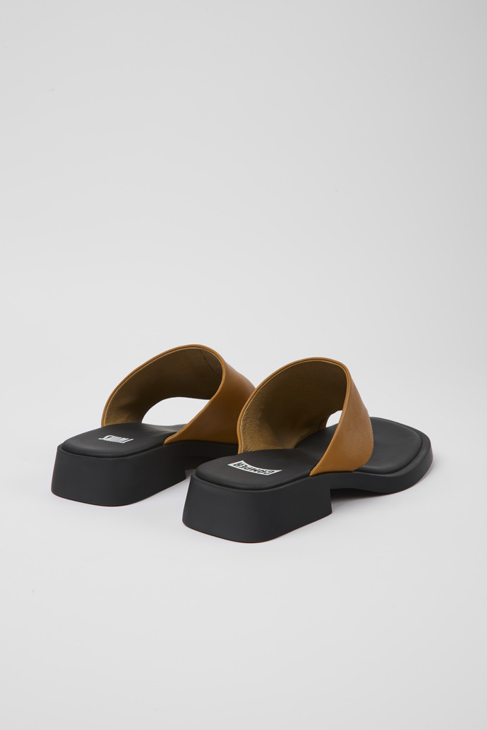 Back view of Twins Brown leather sandals for women