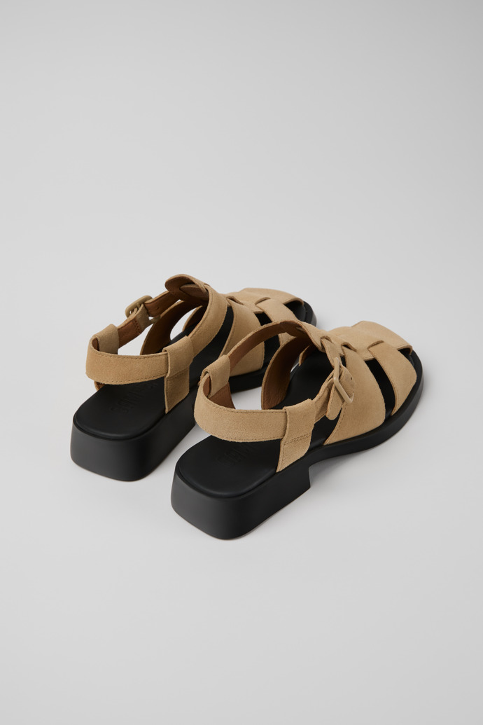 Back view of Dana Beige Nubuck Sandals for Women.