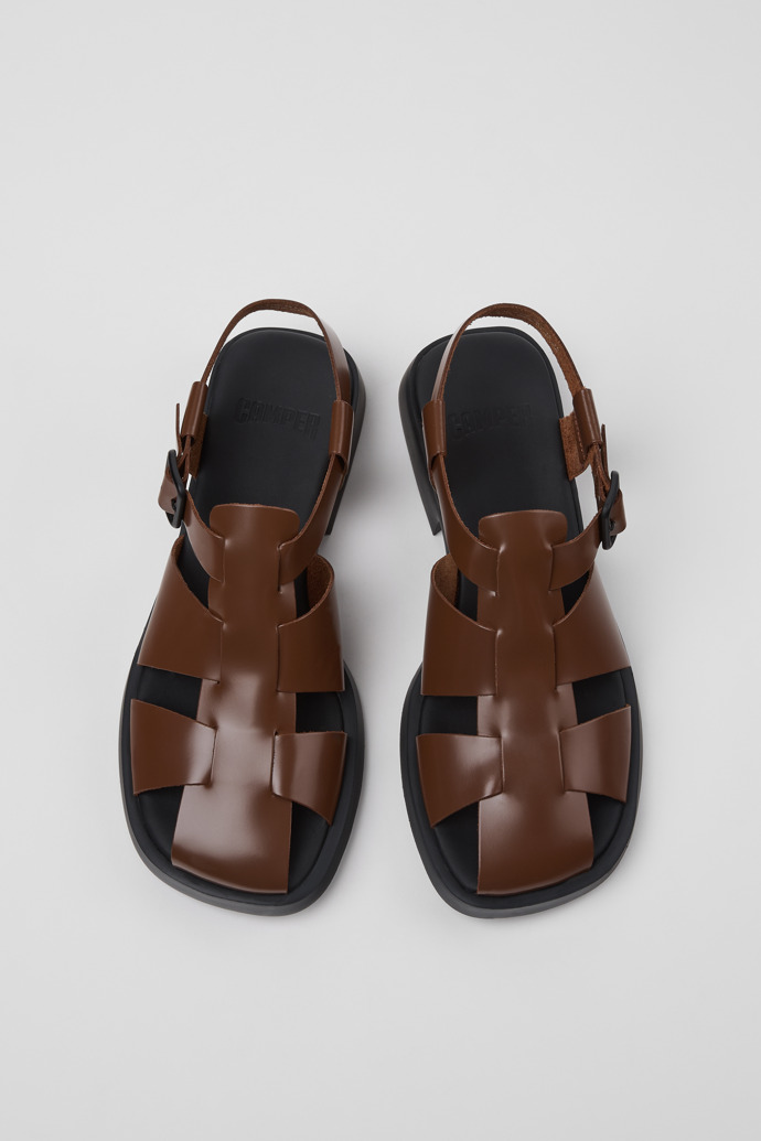 Dana Braune Ledersandalen Für Damen.