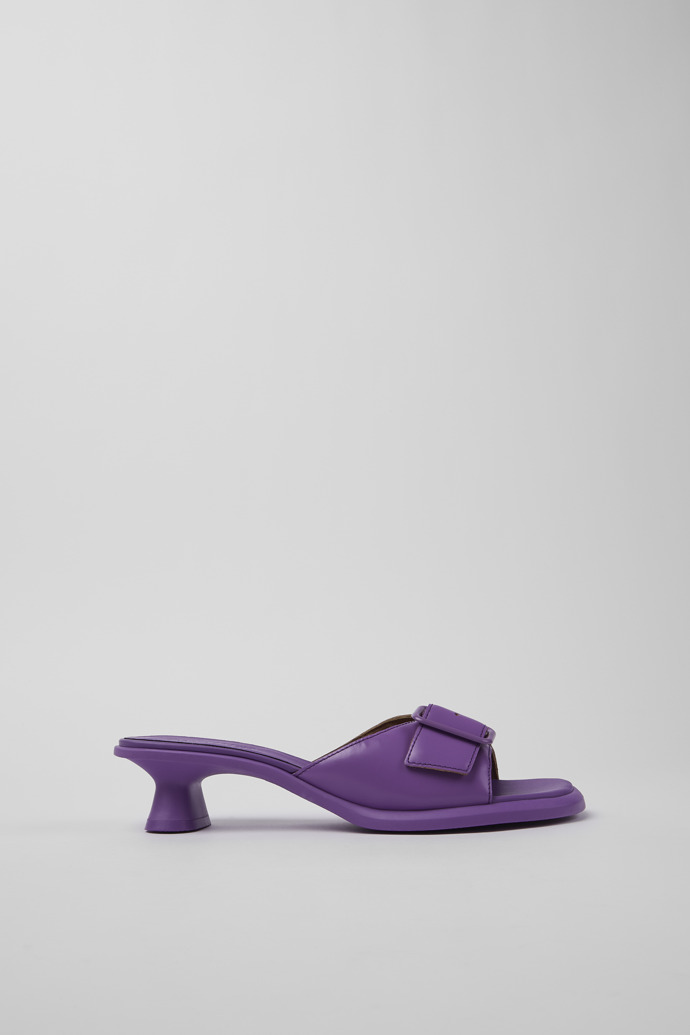 Side view of Dina Purple Leather Sandal for Women