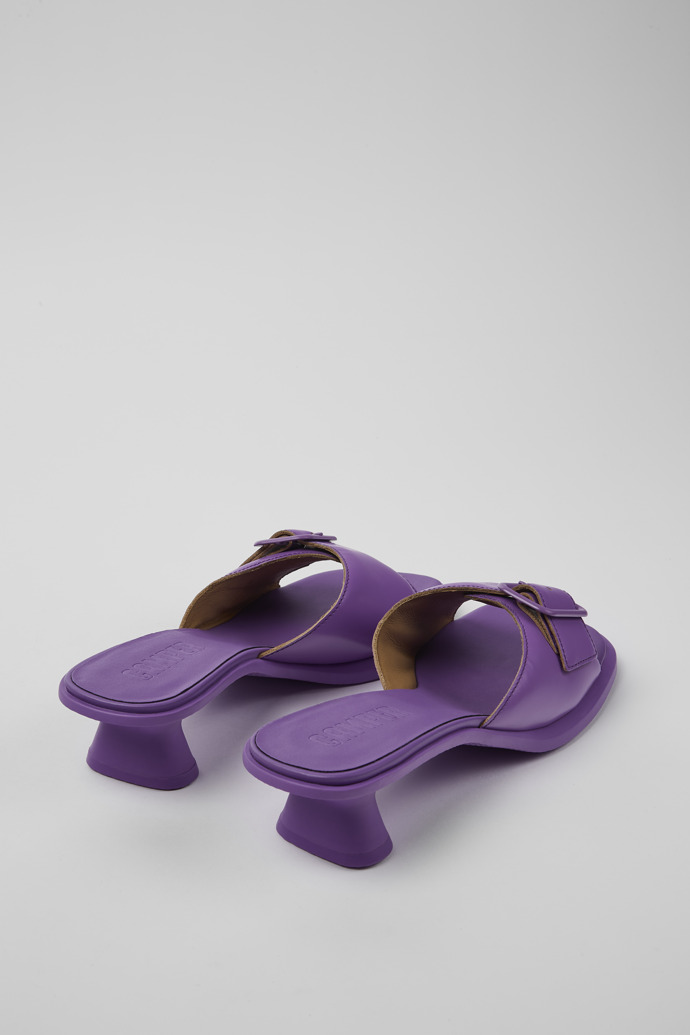 Back view of Dina Purple Leather Sandal for Women
