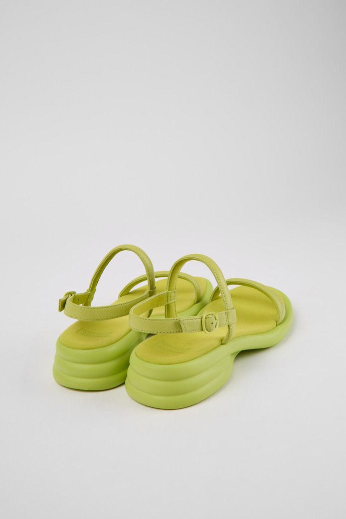 Back view of Spiro Green leather sandals for women