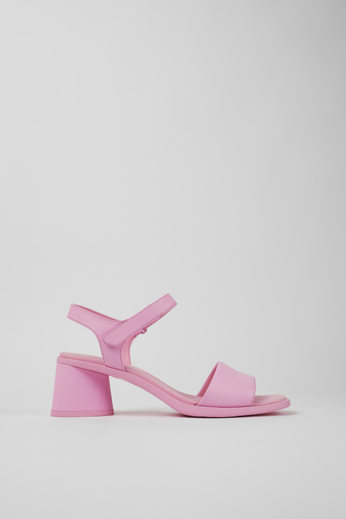 Side view of Kiara Pink Leather Sandal for Women