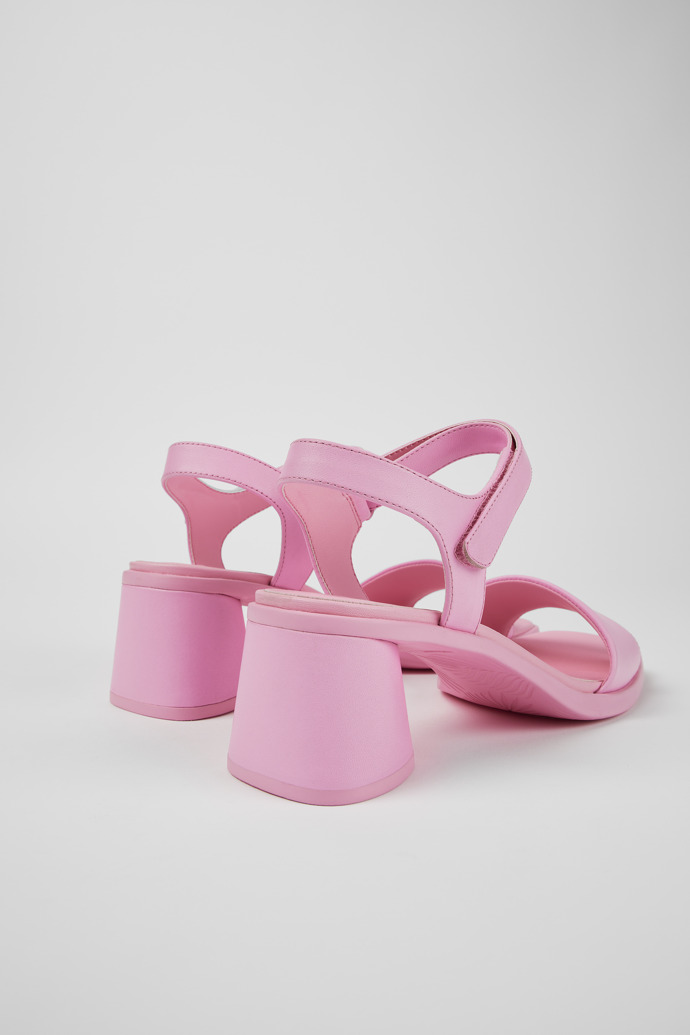 Back view of Kiara Pink Leather Sandal for Women