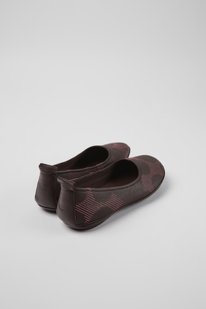 Back view of Twins Multicolored leather ballerinas for women