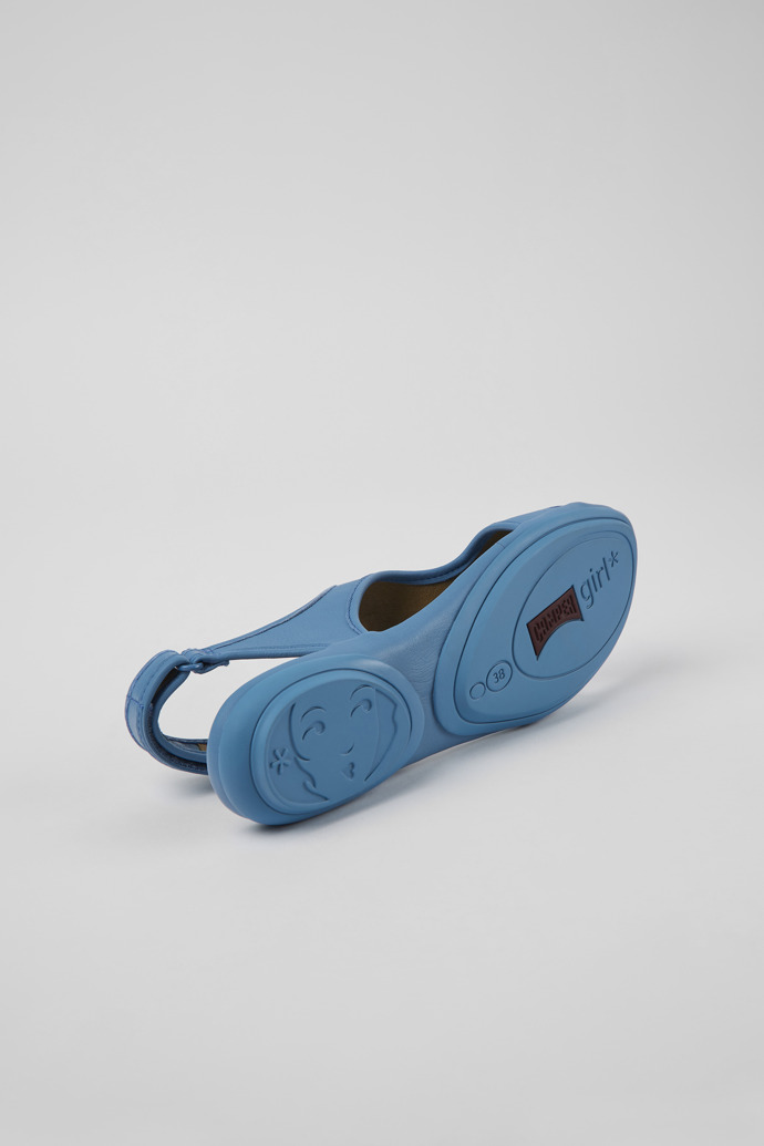 The soles of Right Blue leather sandals for women