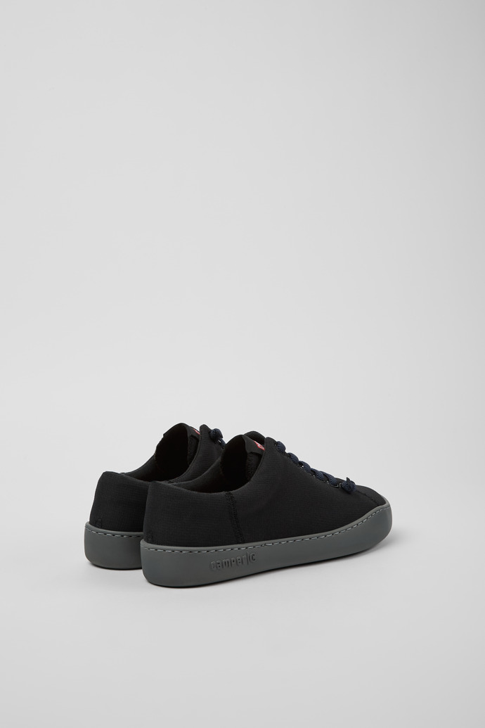 Back view of Peu Touring Black Textile Sneaker for Women