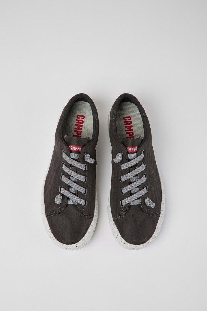 Overhead view of Peu Touring Gray textile sneakers for women