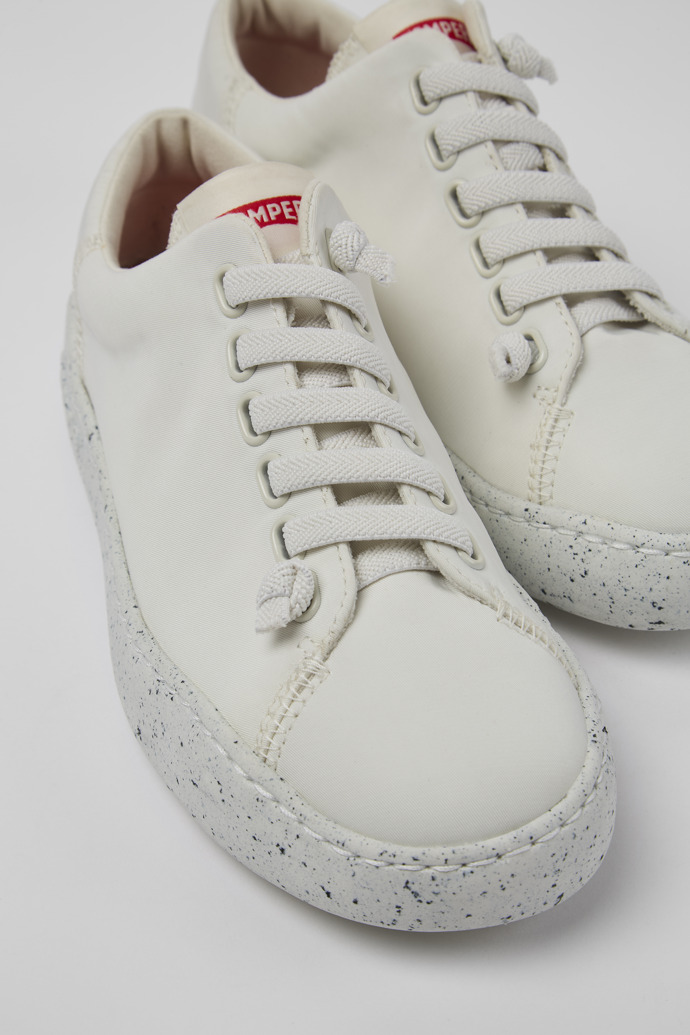 Close-up view of Peu Touring White Textile Sneaker for Women