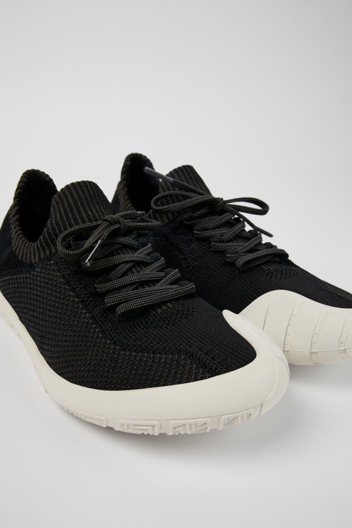 Close-up view of Peu Path Black Textile Sneaker for Women