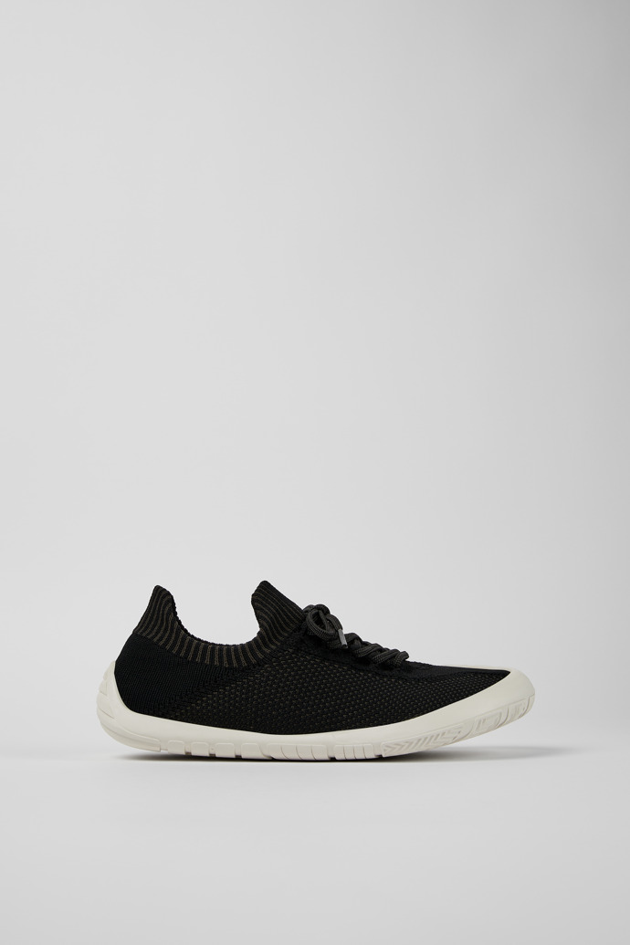 Image of Side view of Peu Path Black Textile Sneaker for Women