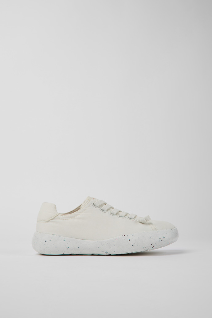 Side view of Peu Stadium White textile sneakers for women