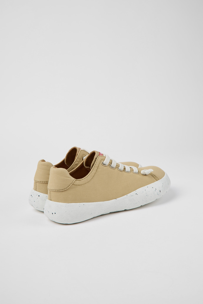 Back view of Peu Stadium Beige textile sneakers for women